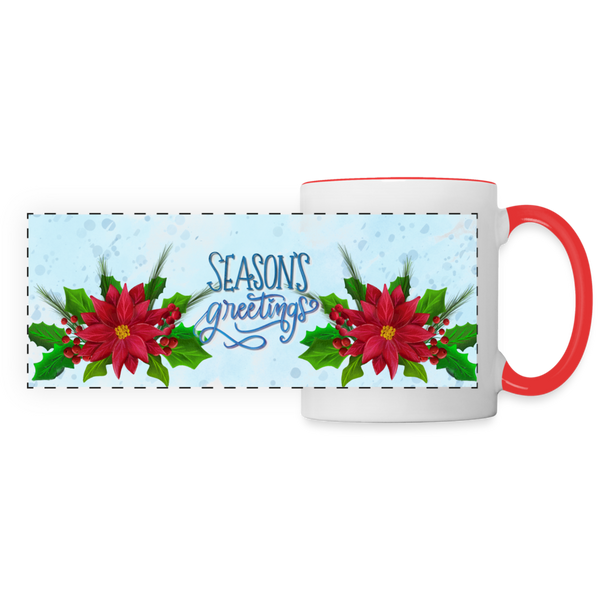 3031 Seasons Greetings Pointsettias DESIGNER MUGS - white/red