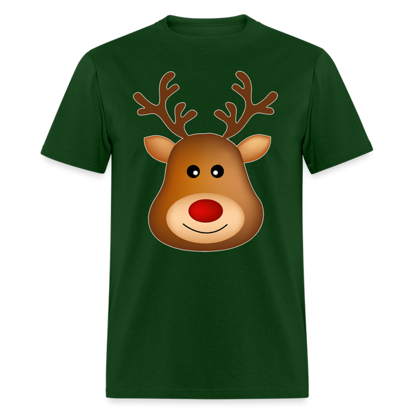 8094 1/4S Here Comes Santa Reindeer PREMIUM TSHIRT - forest green