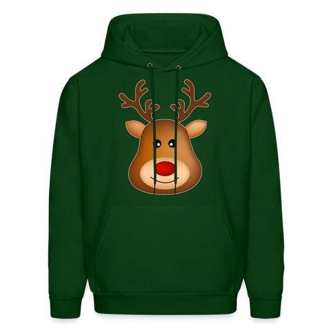 8094 4/4S Here comes Santa Reindeer PREMIUM HOODIE - forest green