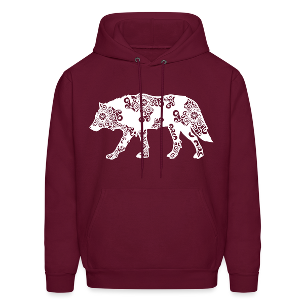 60024 4/4S Wolf Design PREMIUM HOODIE - burgundy