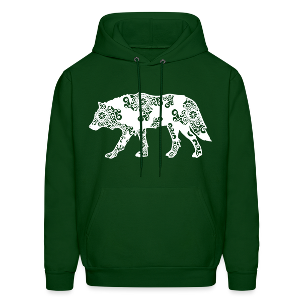 60024 4/4S Wolf Design PREMIUM HOODIE - forest green