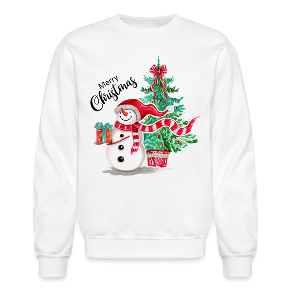 101 4/4S Merry Christmas Snowman PREMIUM SWEATSHIRT - white