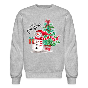 101 4/4S Merry Christmas Snowman PREMIUM SWEATSHIRT - heather gray