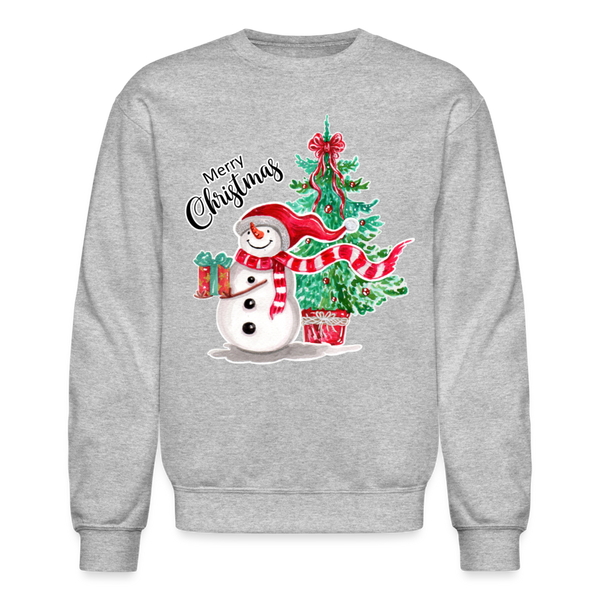 101 4/4S Merry Christmas Snowman PREMIUM SWEATSHIRT - heather gray