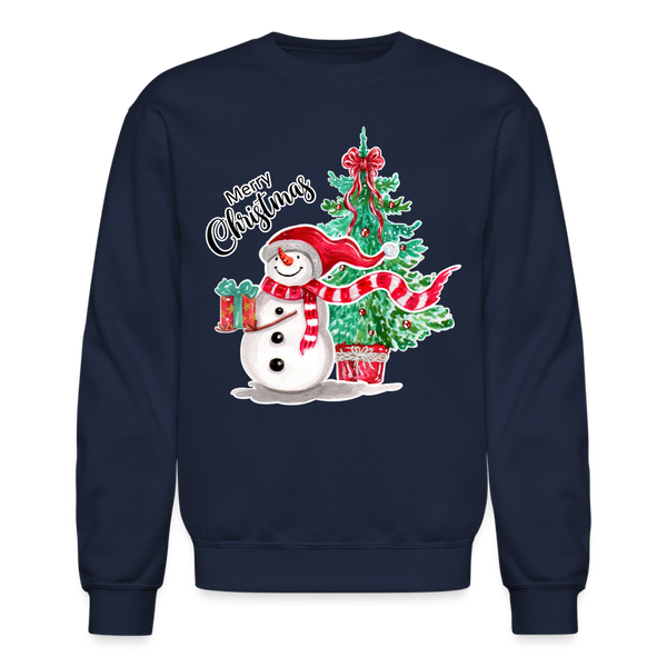 101 4/4S Merry Christmas Snowman PREMIUM SWEATSHIRT - navy