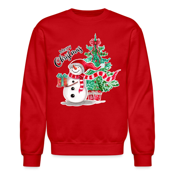 101 4/4S Merry Christmas Snowman PREMIUM SWEATSHIRT - red