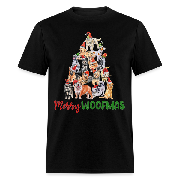 60033 1/4S Merry Woofmas TSHIRT - black