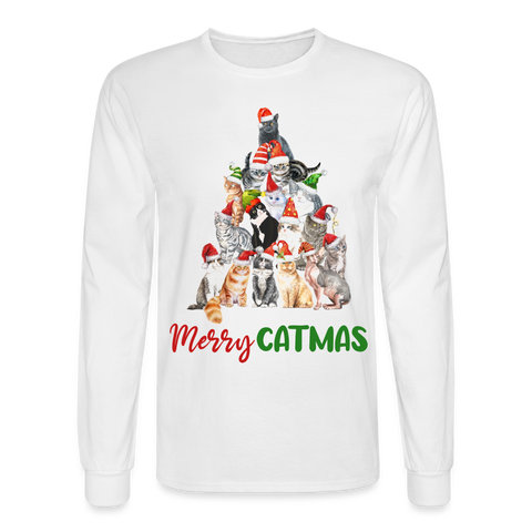 60032 4/4S Merry Catmas TSHIRT - white