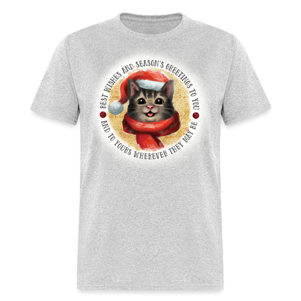 60034 1/4S Best Wishes Kitty TSHIRT - heather gray