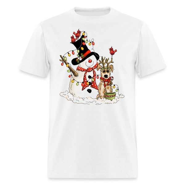 60044 1/4S Snowman Pup TSHIRT - white