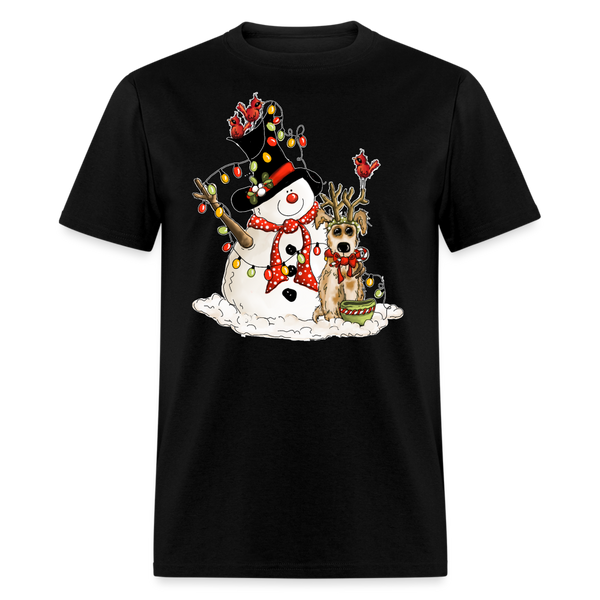 60044 1/4S Snowman Pup TSHIRT - black