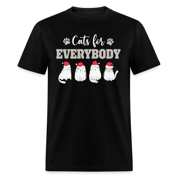 60048 1/4S Christmas Cats For Everybody TSHIRT - black