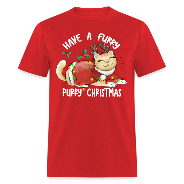 60049 1/4S Have a Furry Purry Christmas TSHIRT - red