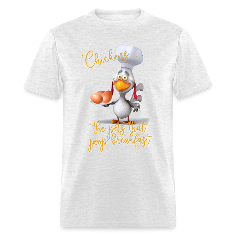 60060 1/4S Chickens The Pets That Poop Breakfast TSHIRT - light heather gray