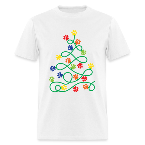 60055 1/4S Paw Print Tree TSHIRT - white