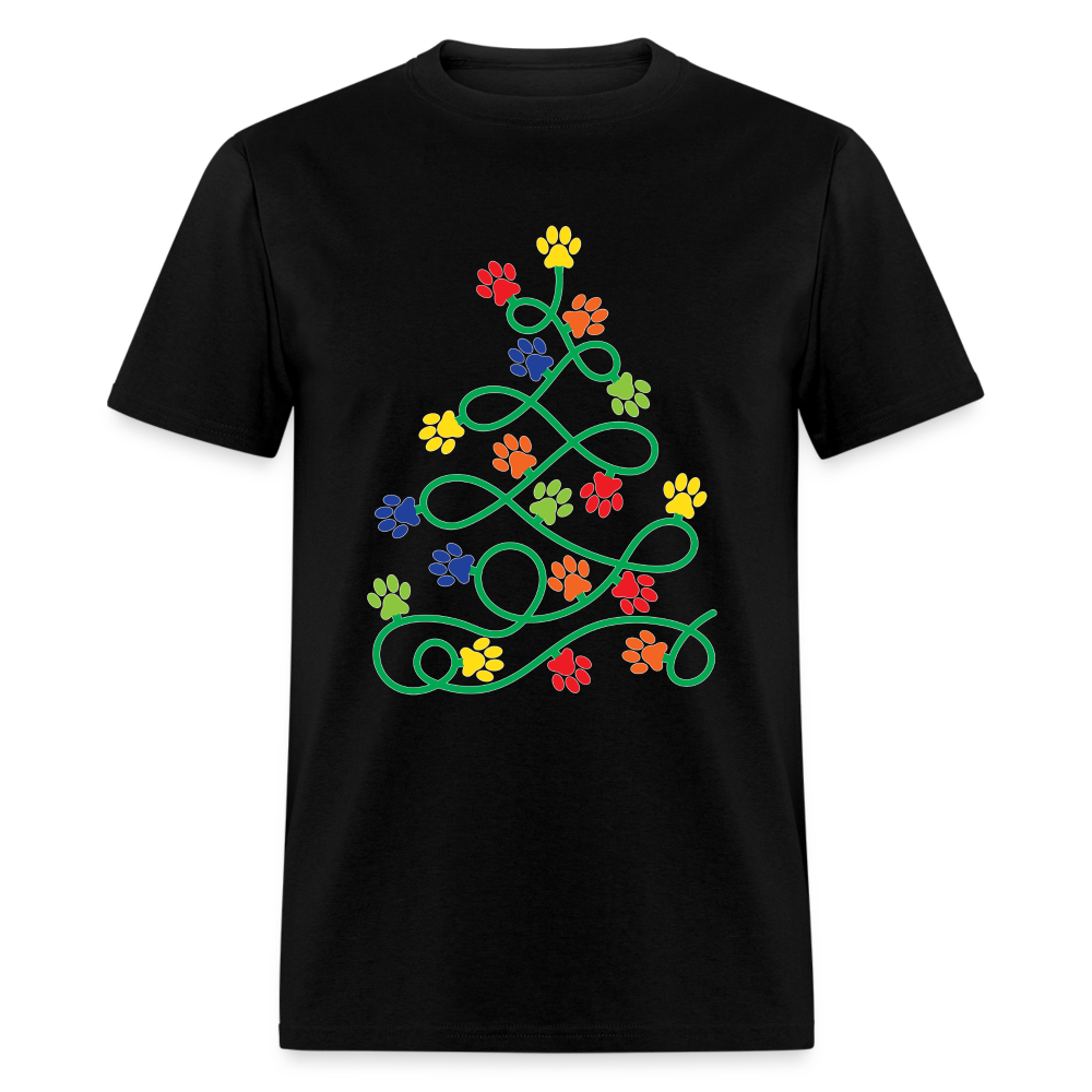 60055 1/4S Paw Print Tree TSHIRT - black