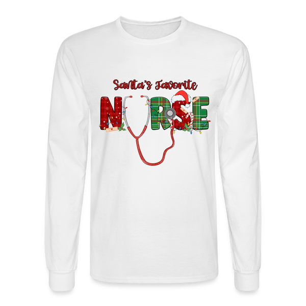 60056 4/4S Santa's Favorite Nurse TSHIRT - white