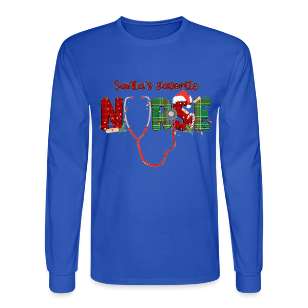 60056 4/4S Santa's Favorite Nurse TSHIRT - royal blue