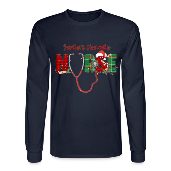 60056 4/4S Santa's Favorite Nurse TSHIRT - navy