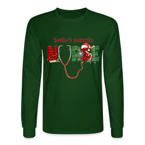 60056 4/4S Santa's Favorite Nurse TSHIRT - forest green