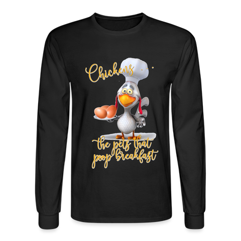 60060 4/4S Chickens The Pets That Poop Breakfast TSHIRT - black