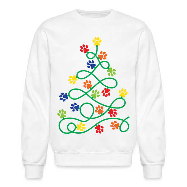 60055 4/4S Paw Print Tree SWEATSHIRT - white