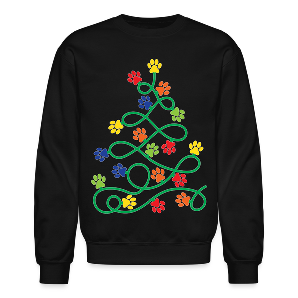 60055 4/4S Paw Print Tree SWEATSHIRT - black