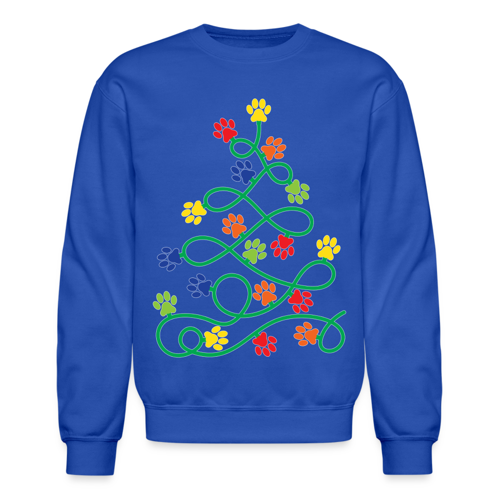 60055 4/4S Paw Print Tree SWEATSHIRT - royal blue