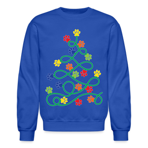 60055 4/4S Paw Print Tree SWEATSHIRT - royal blue