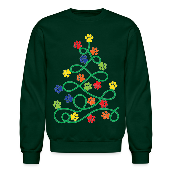 60055 4/4S Paw Print Tree SWEATSHIRT - forest green