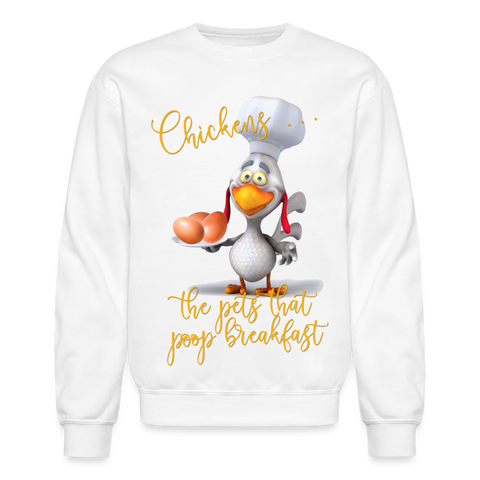 60060 4/4S Chickens The Pets That Poop Breakfast SWEATSHIRT - white