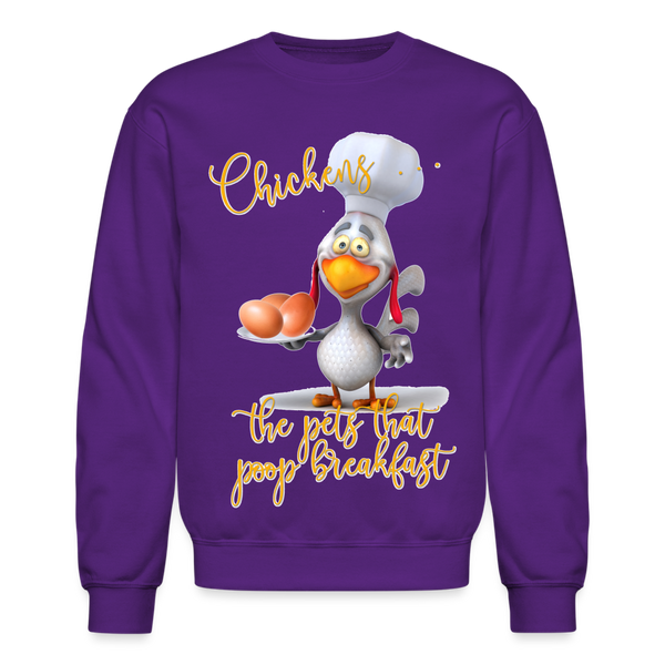 60060 4/4S Chickens The Pets That Poop Breakfast SWEATSHIRT - purple