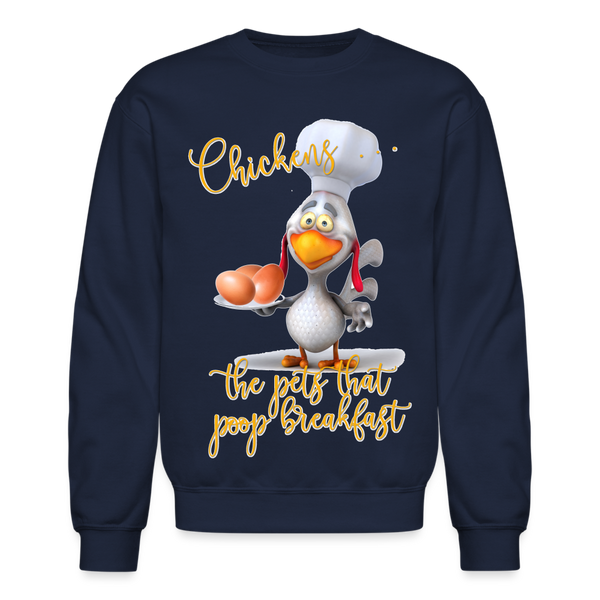 60060 4/4S Chickens The Pets That Poop Breakfast SWEATSHIRT - navy