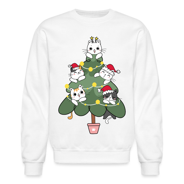 60059 4/4S Cats In The Christmas Tree SWEATSHIRT - white