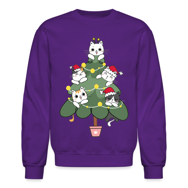 60059 4/4S Cats In The Christmas Tree SWEATSHIRT - purple