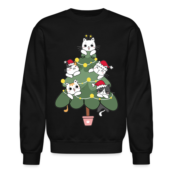 60059 4/4S Cats In The Christmas Tree SWEATSHIRT - black