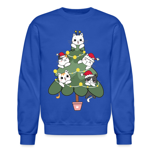 60059 4/4S Cats In The Christmas Tree SWEATSHIRT - royal blue