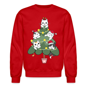 60059 4/4S Cats In The Christmas Tree SWEATSHIRT - red