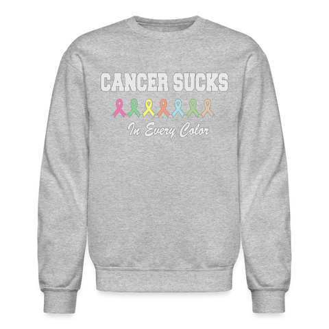 60061 4/4S Cancer Sucks In Every Color SWEATSHIRT - heather gray