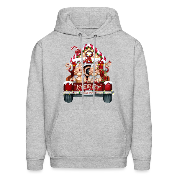 60058 4/4S Gingerbread Gnome Truck HOODIE - heather gray