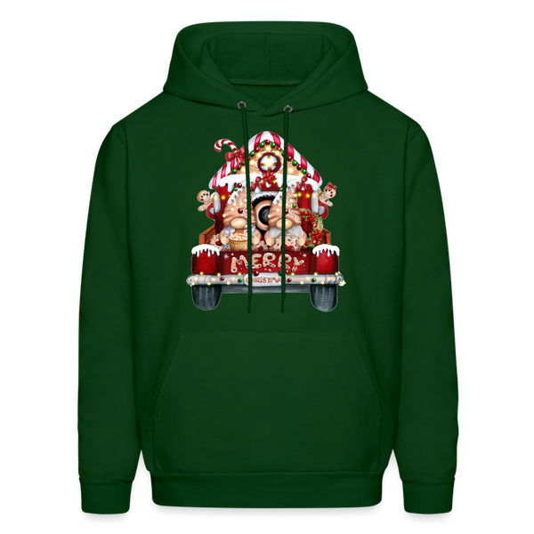 60058 4/4S Gingerbread Gnome Truck HOODIE - forest green