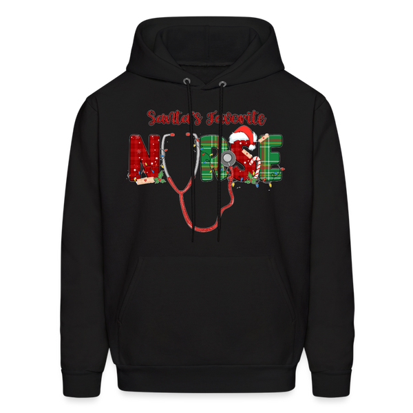 60056 4/4S Santa's Favorite Nurse HOODIE - black