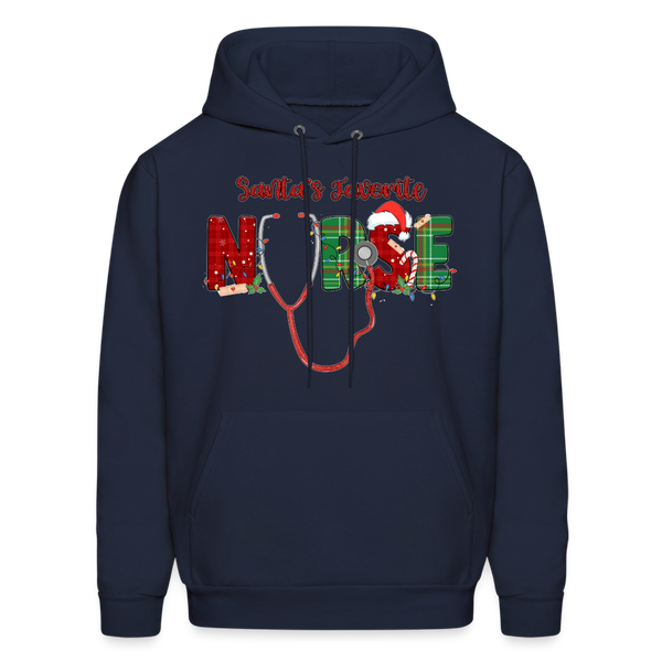 60056 4/4S Santa's Favorite Nurse HOODIE - navy