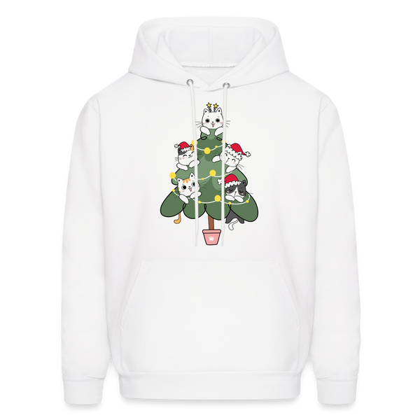 60059 4/4S Cats In The Christmas Tree HOODIE - white