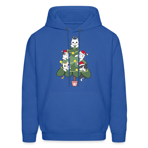 60059 4/4S Cats In The Christmas Tree HOODIE - royal blue