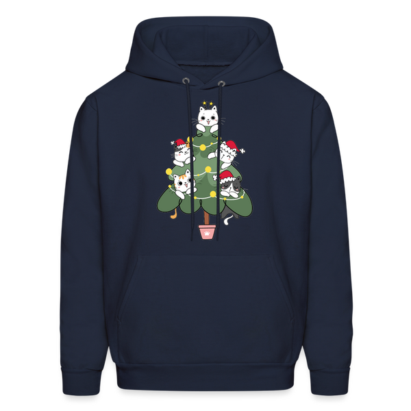 60059 4/4S Cats In The Christmas Tree HOODIE - navy