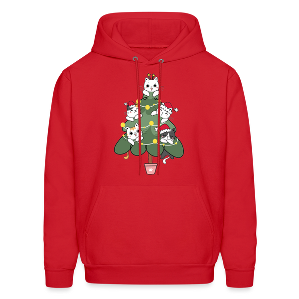 60059 4/4S Cats In The Christmas Tree HOODIE - red