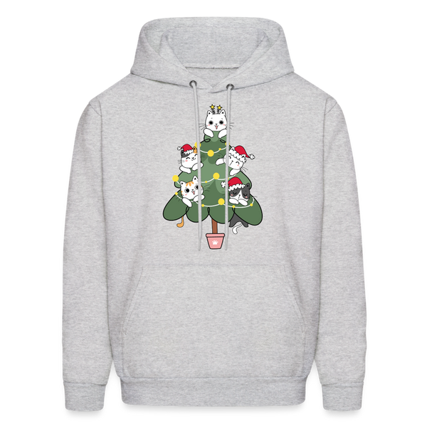 60059 4/4S Cats In The Christmas Tree HOODIE - ash 