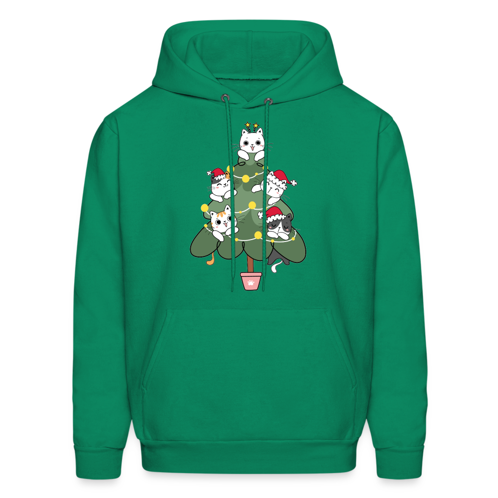 60059 4/4S Cats In The Christmas Tree HOODIE - kelly green