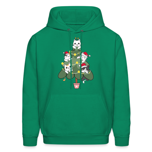 60059 4/4S Cats In The Christmas Tree HOODIE - kelly green